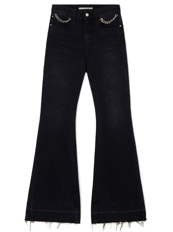 Stella McCartney Flared Front Patch Pocket Jeans Blue