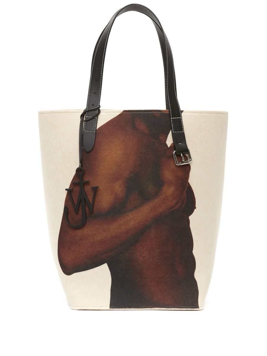 トートバッグ JW ANDERSON Ivory Canvas Belt Shopping Bag JW Anderson Ivory Canvas Belt Shopping Bag – LOZURI®