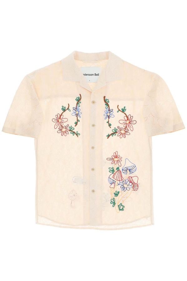 Andersson bell lace shirt featuring embroidered flowers and