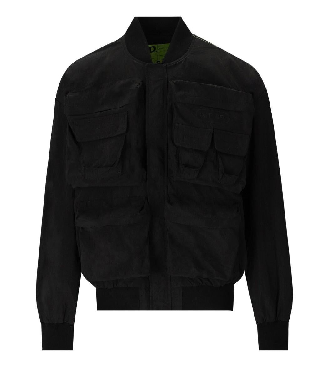 DIESEL J-STAIN-SHORT BLACK BOMBER JACKET | Garmentory