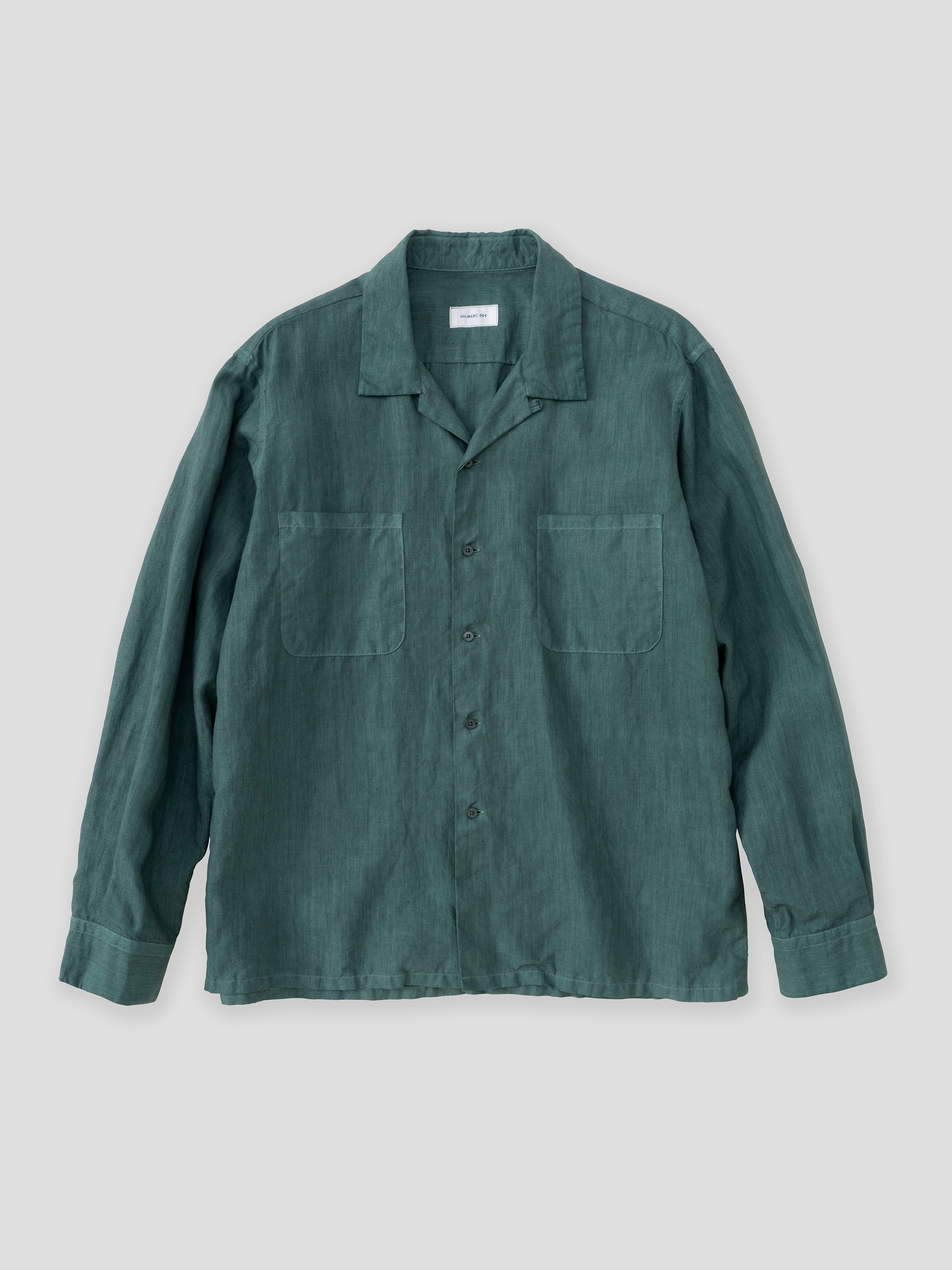 S H Open Collar Linen Garment Dye Shirt - Mint | Garmentory