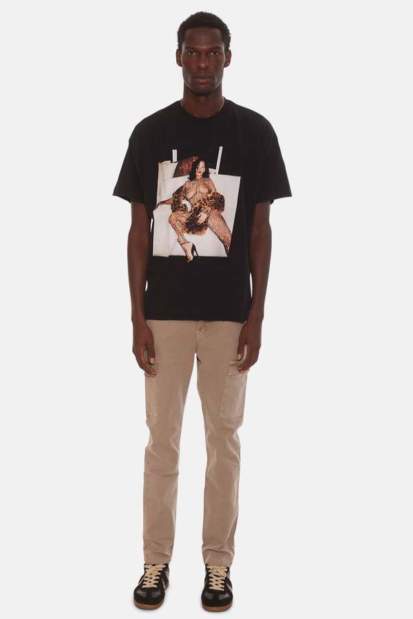 BC Vintage Distressed Rihanna Cheetah Tee - Vintage Black