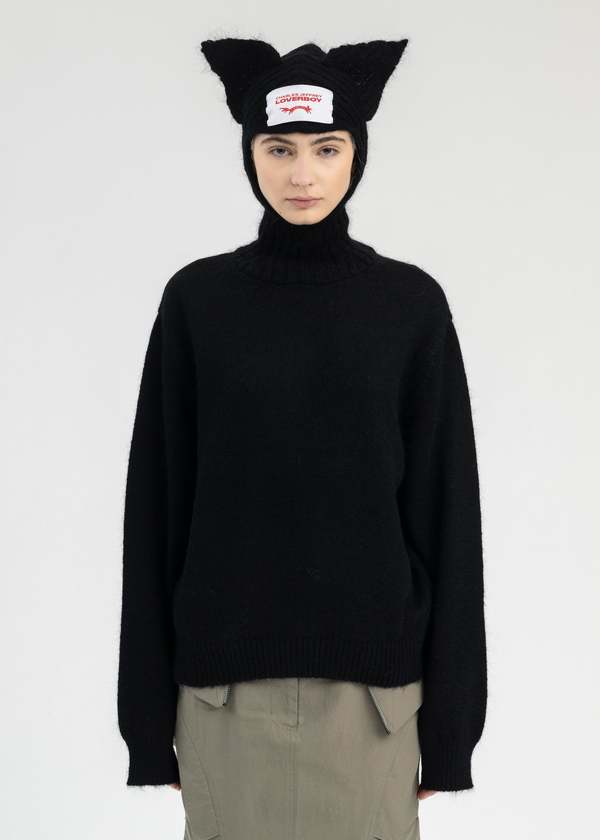 Charles Jeffrey Ears Balaclava Jumper - Black | Garmentory