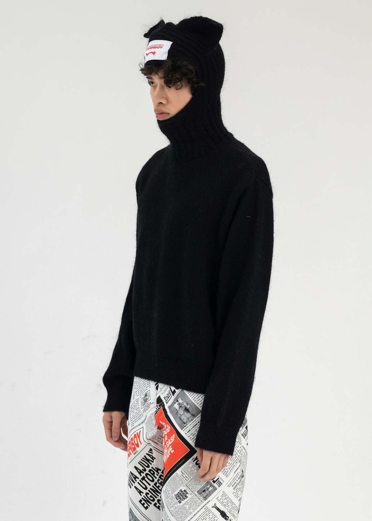 Charles Jeffrey Ears Balaclava Jumper Black Garmentory
