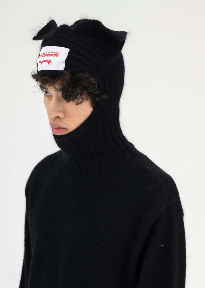 Charles Jeffrey Ears Balaclava Jumper - Black | Garmentory
