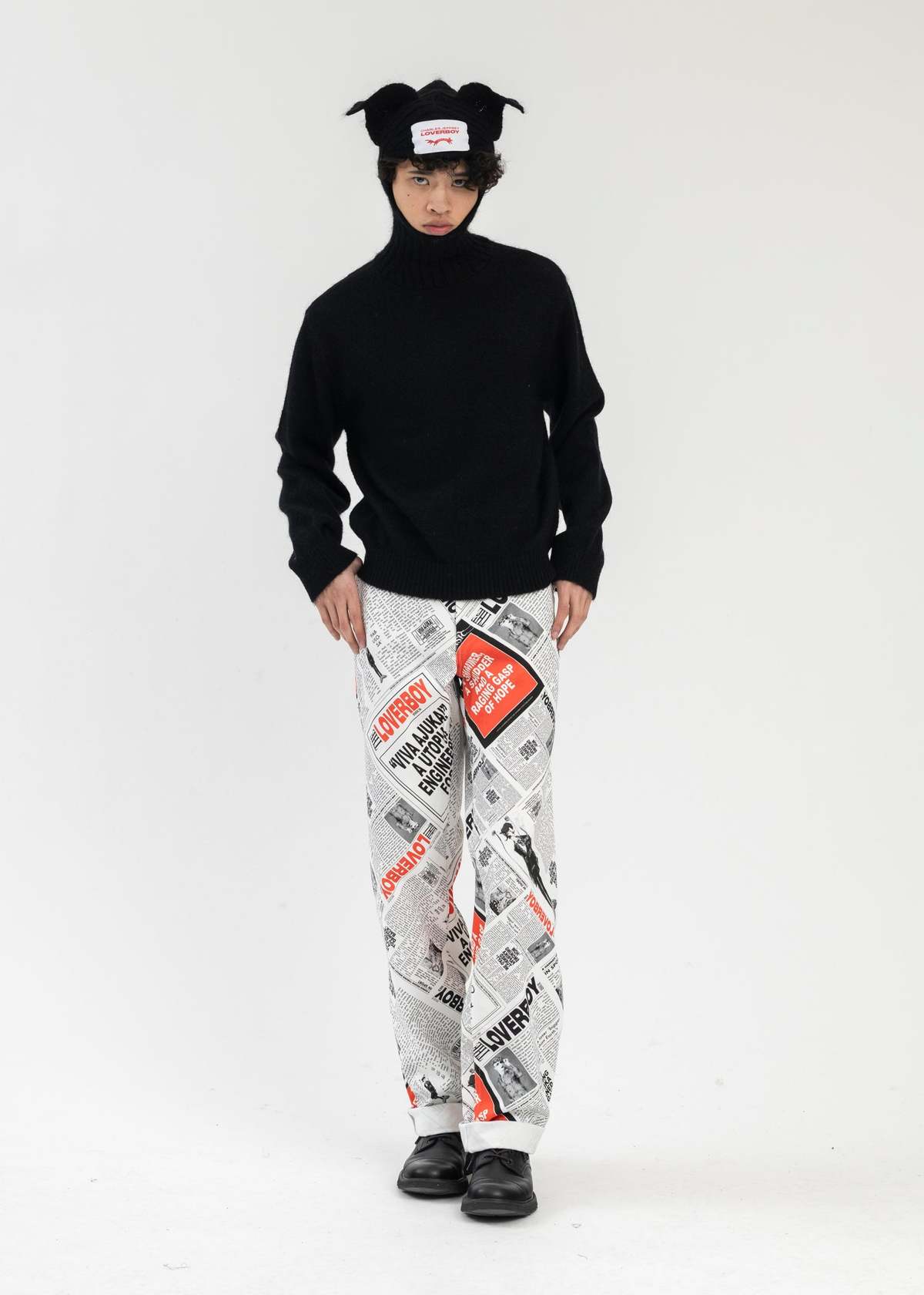 Charles Jeffrey Ears Balaclava Jumper Black Garmentory