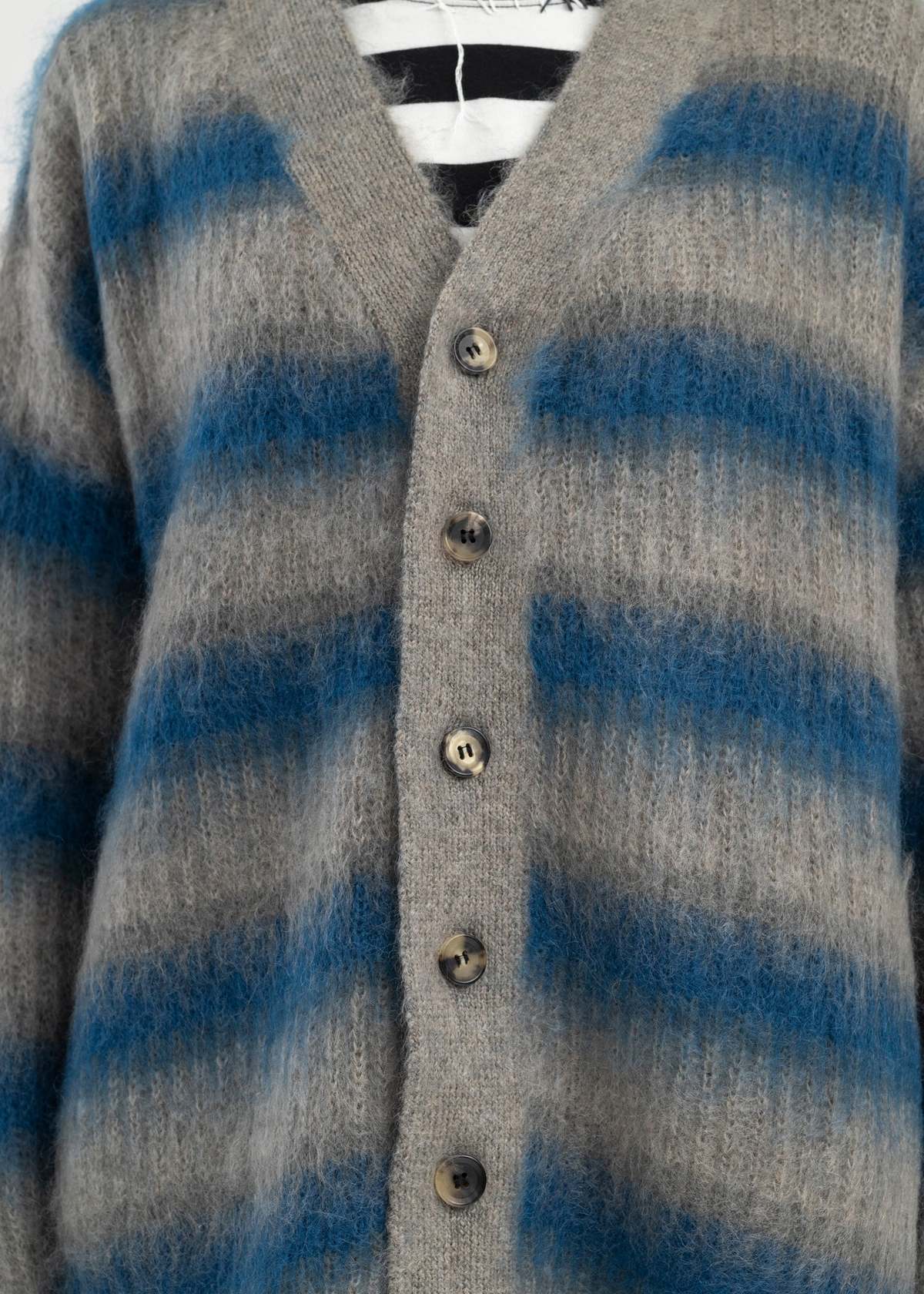 BoTT Lined Mohair Cardigan 水色 XL BoTT / LINED MOHAIR CARDIGAN / LIGHT BLUE | Sop