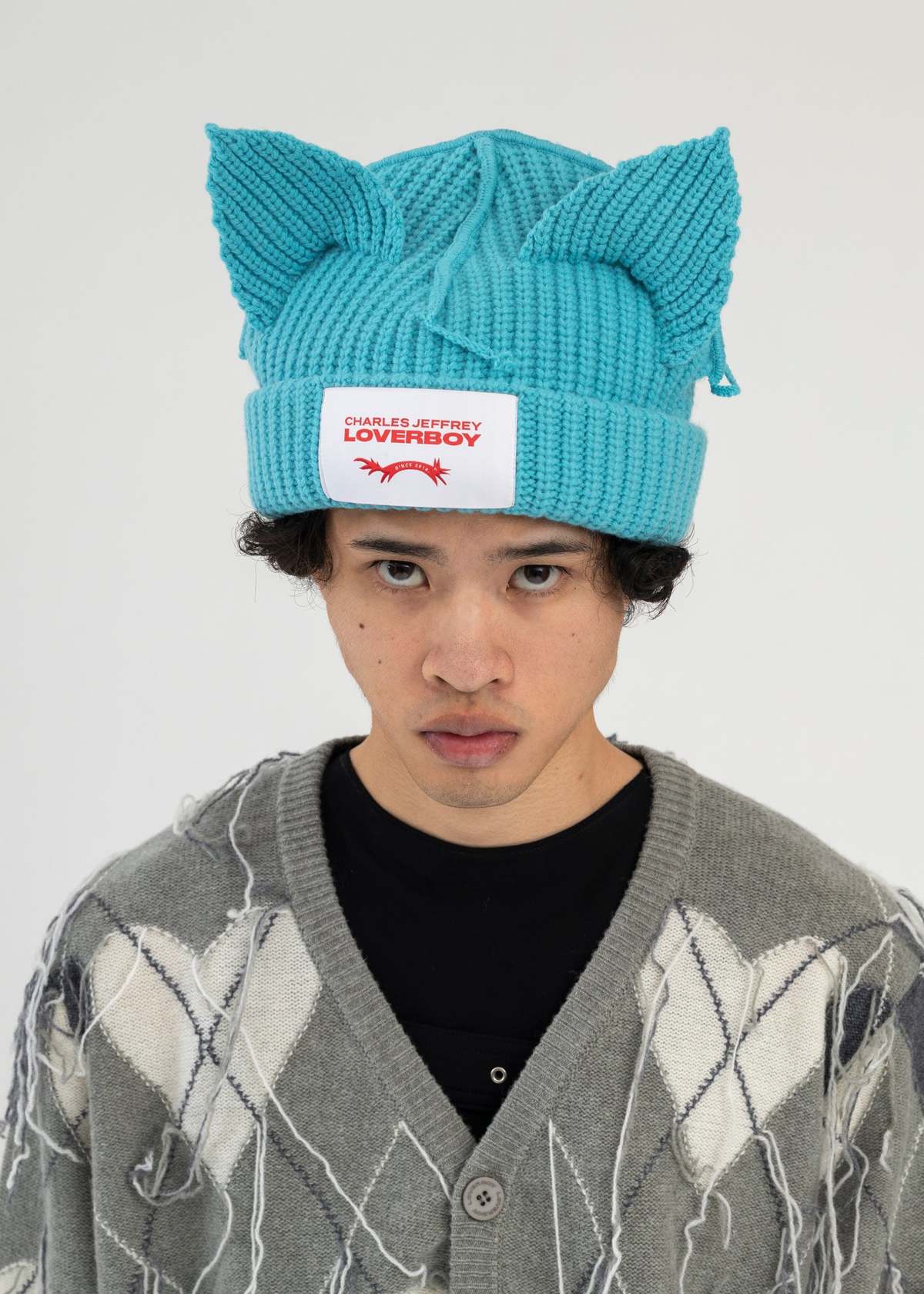 Charles Jeffrey SKY BLUE CHUNKY EARS BEANIE - Blue | Garmentory