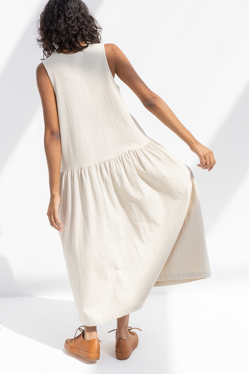 Black Crane Tank Dress - Ivory Black Crane Tank Dress - Ivory