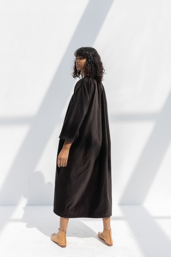 Black Crane Long Bud Dress - Sumi Black Black Crane Long Bud Dress - Sumi Black