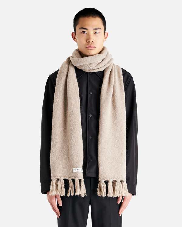 Our Legacy Silk Wool Knitted Scarf - Desert Snow | Garmentory Our Legacy Silk Wool Knitted Scarf - Desert Snow | Garmentory