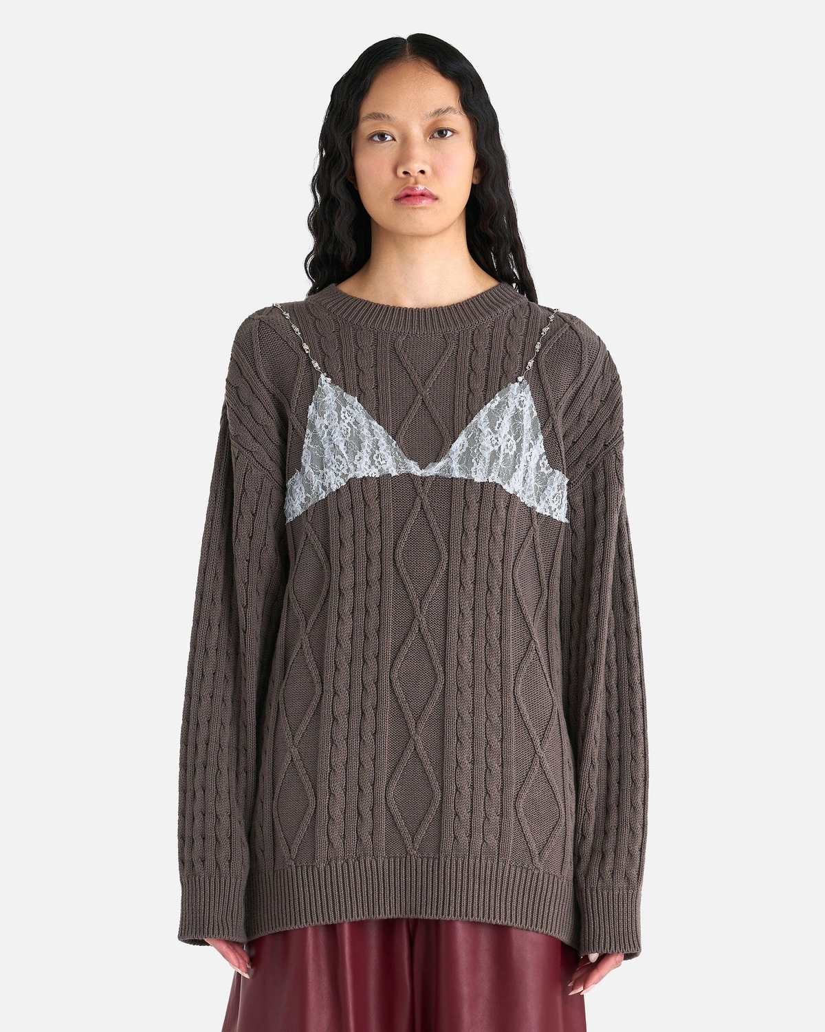 【ANDERSSON BELL】SHISHI KNIT LACE LEG WARMER (M/GREY) Designer fashion, Seoul-fully created | W Concept