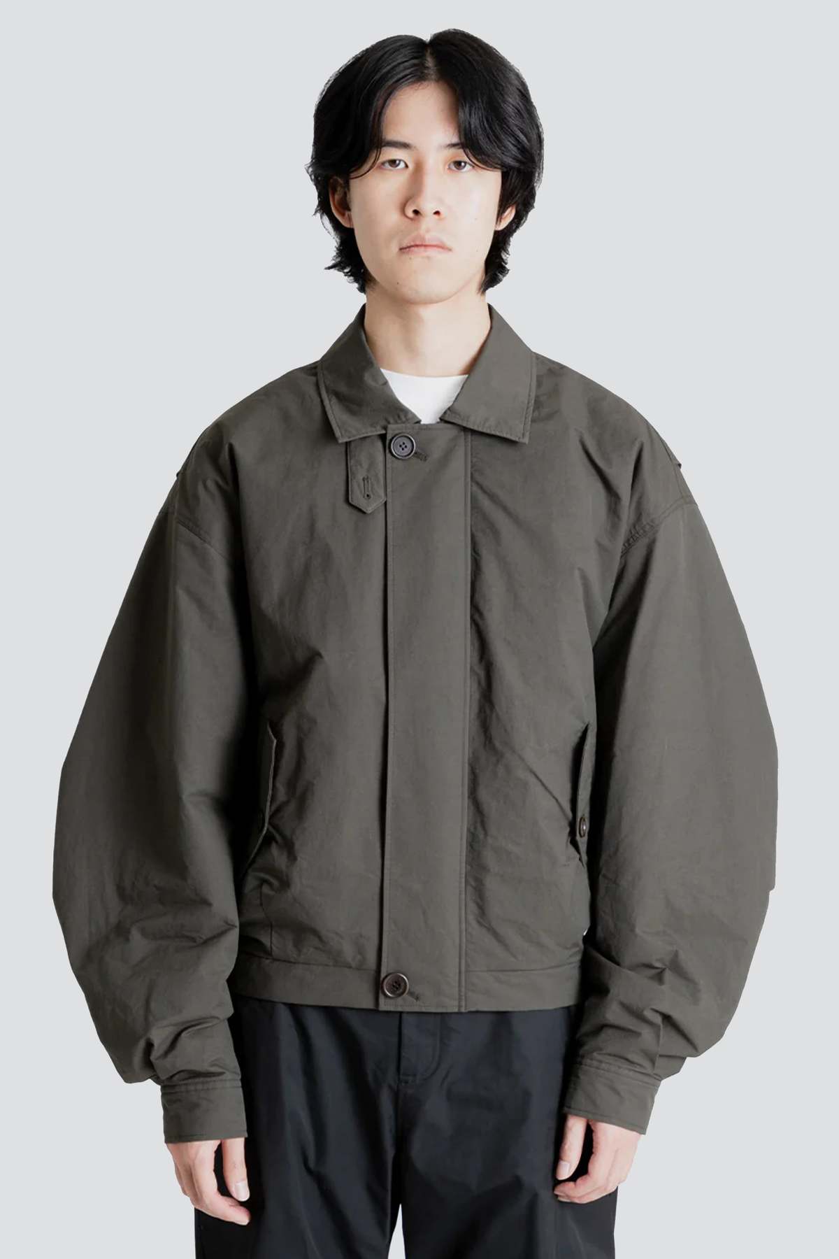 【AMOMENTO】Taffeta Padded Raglan Jumper Amomento Taffeta Padded Jumper Black