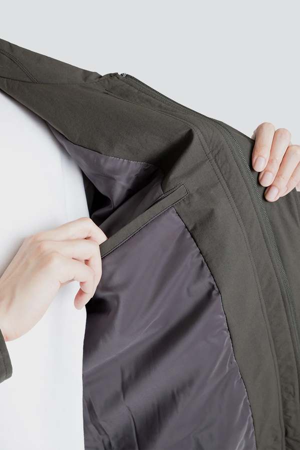 AMOMENTO Padded Cotton Nylon Jumper - Dark Brown | Garmentory