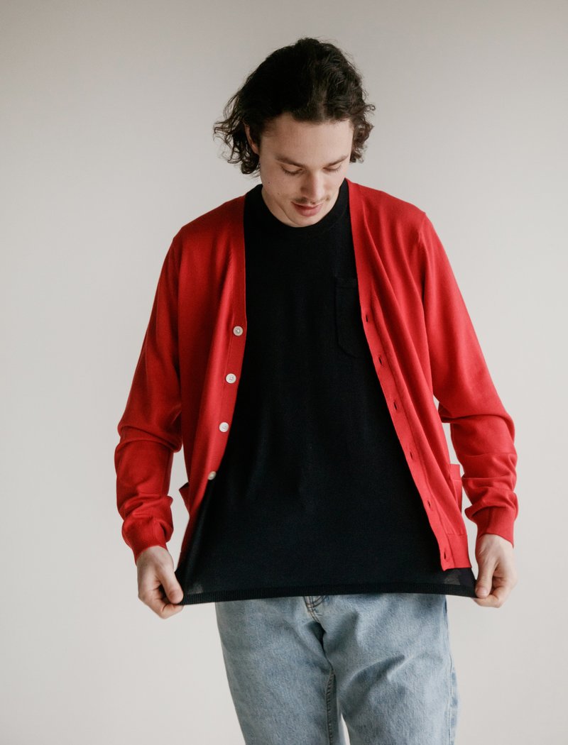 Meticulous Knitwear Woodstock Cardigan - Red