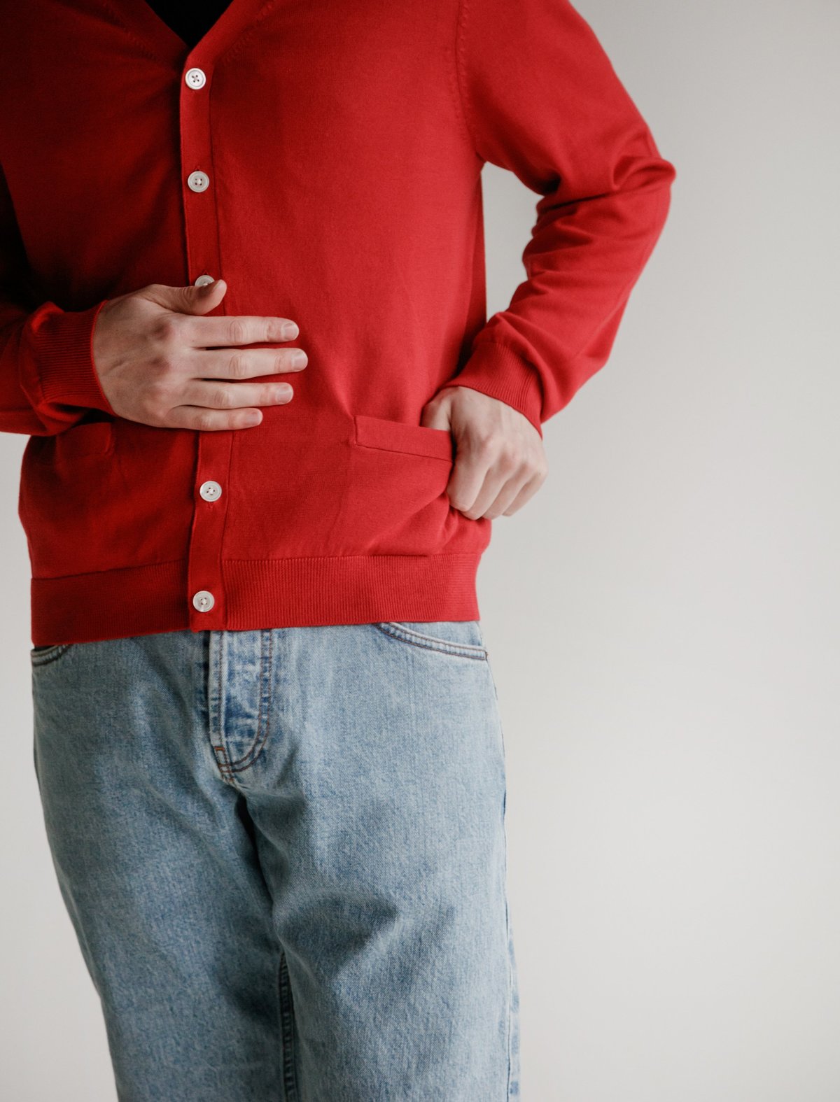 Meticulous Knitwear Woodstock Cardigan - Red - Image 4 of 4