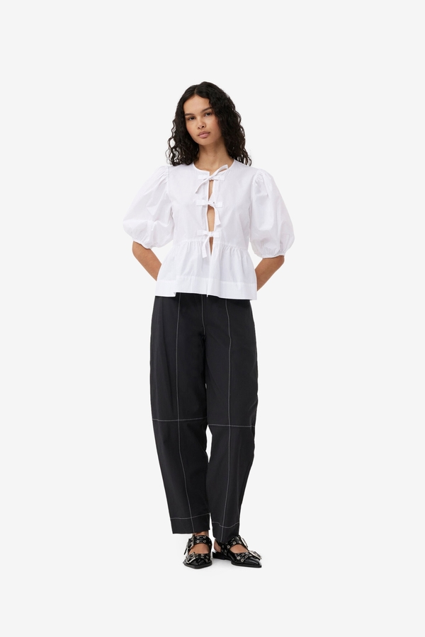 Ganni Elasticated Curve Pants - Black | Garmentory