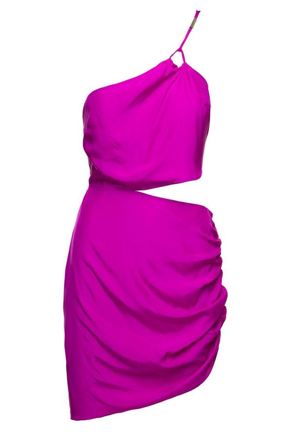 strapless open back dress WEDTREND Women Hot Pink Long Prom Dress Princess Cut Out Tiered Strapless  Formal Dress with Slit main image 0