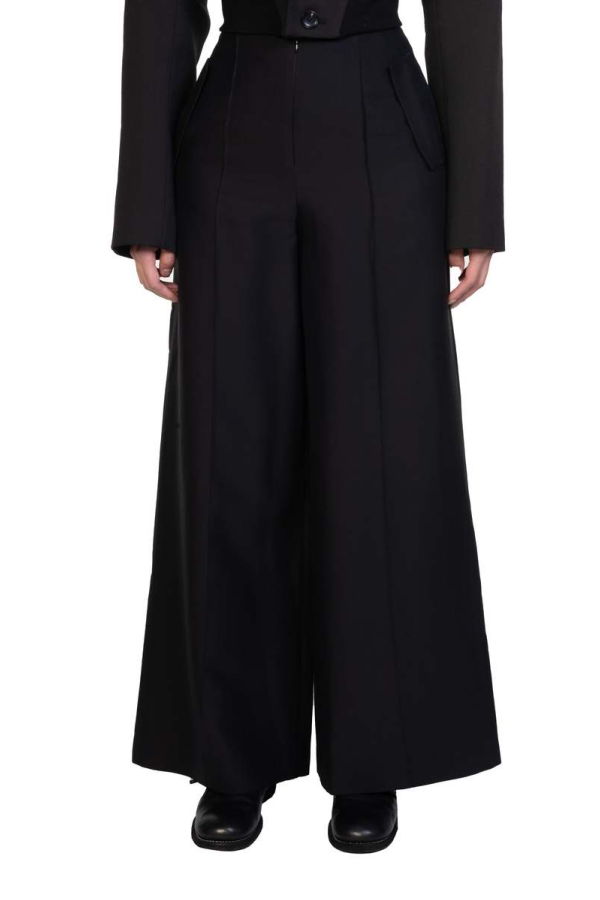 Oude Waag Classic Silk Wool Wide-Leg Trousers
