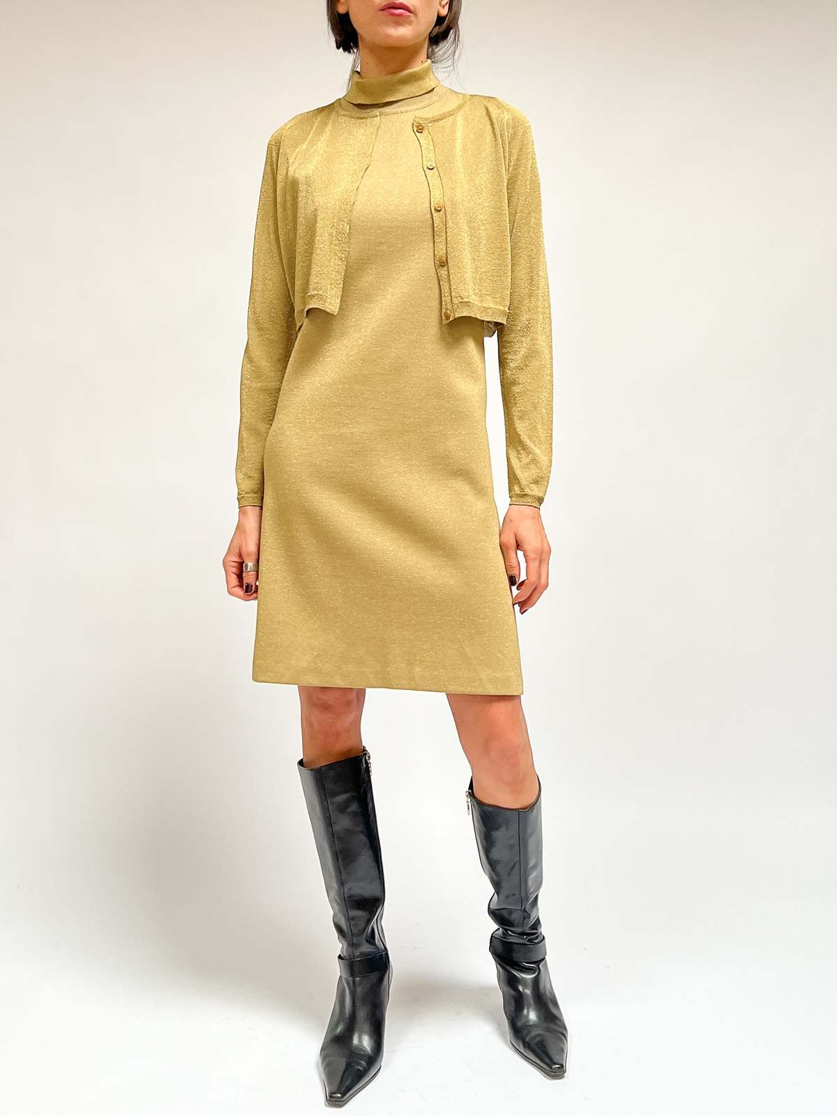 slim fit dress slacks Maryam Metallic Gold Maxi Dress