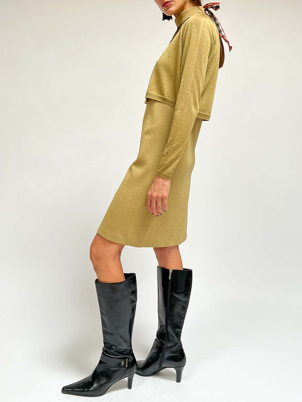 Vintage Max Mara Knit Dress Set - Gold | Garmentory
