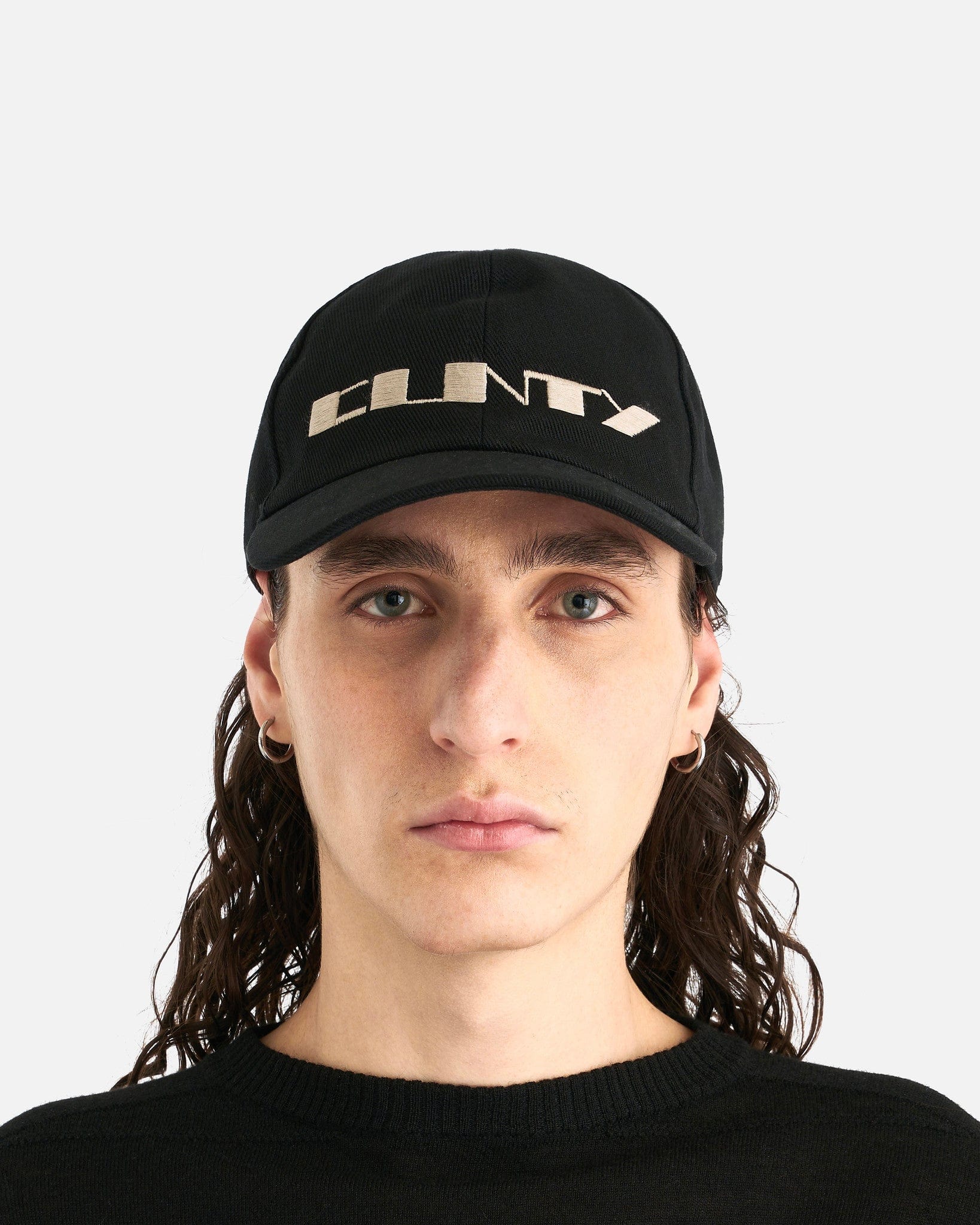 Rick Owens Denim Baseball Cap - Black/Pearl | Garmentory