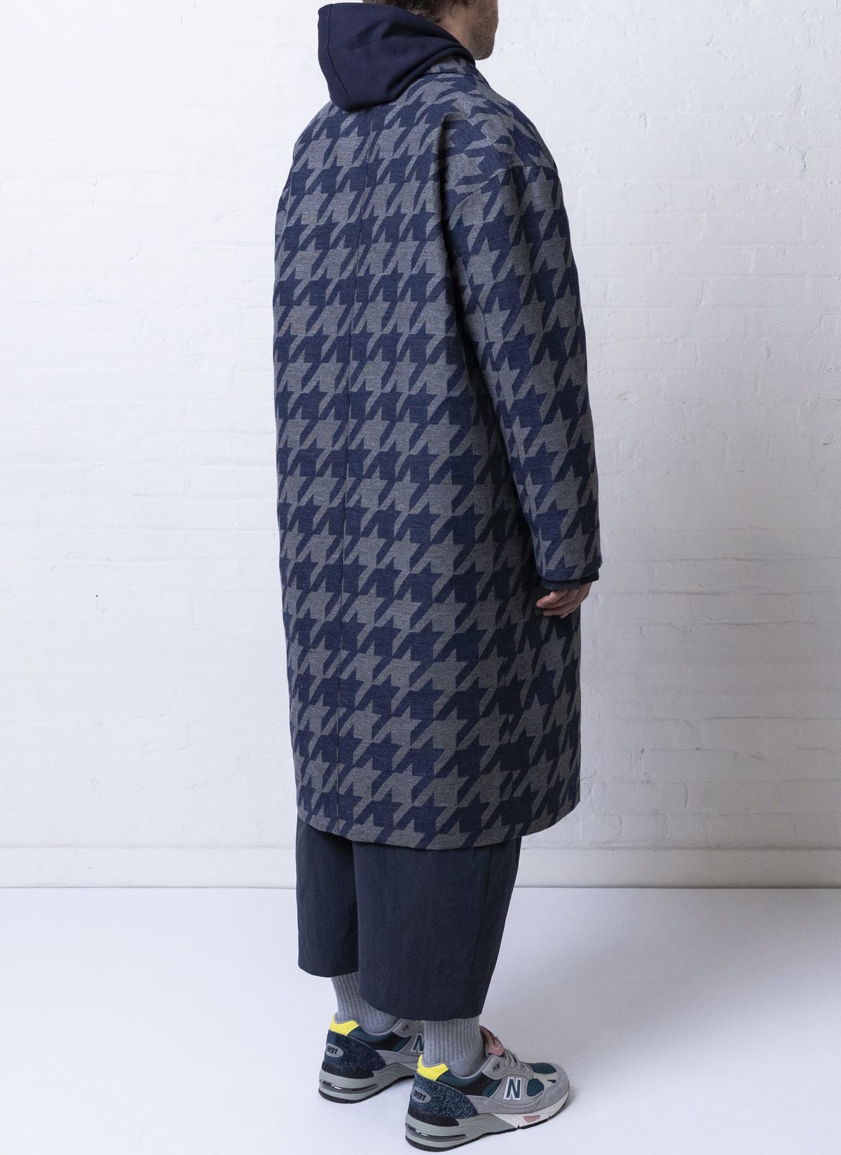 Grei. Relaxed Overcoat - Midnight Blue Two-tone Check - Image 3 of 3