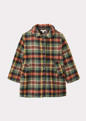 Caramel EVEREST KIDS COAT - ORANGE CHECK | Garmentory