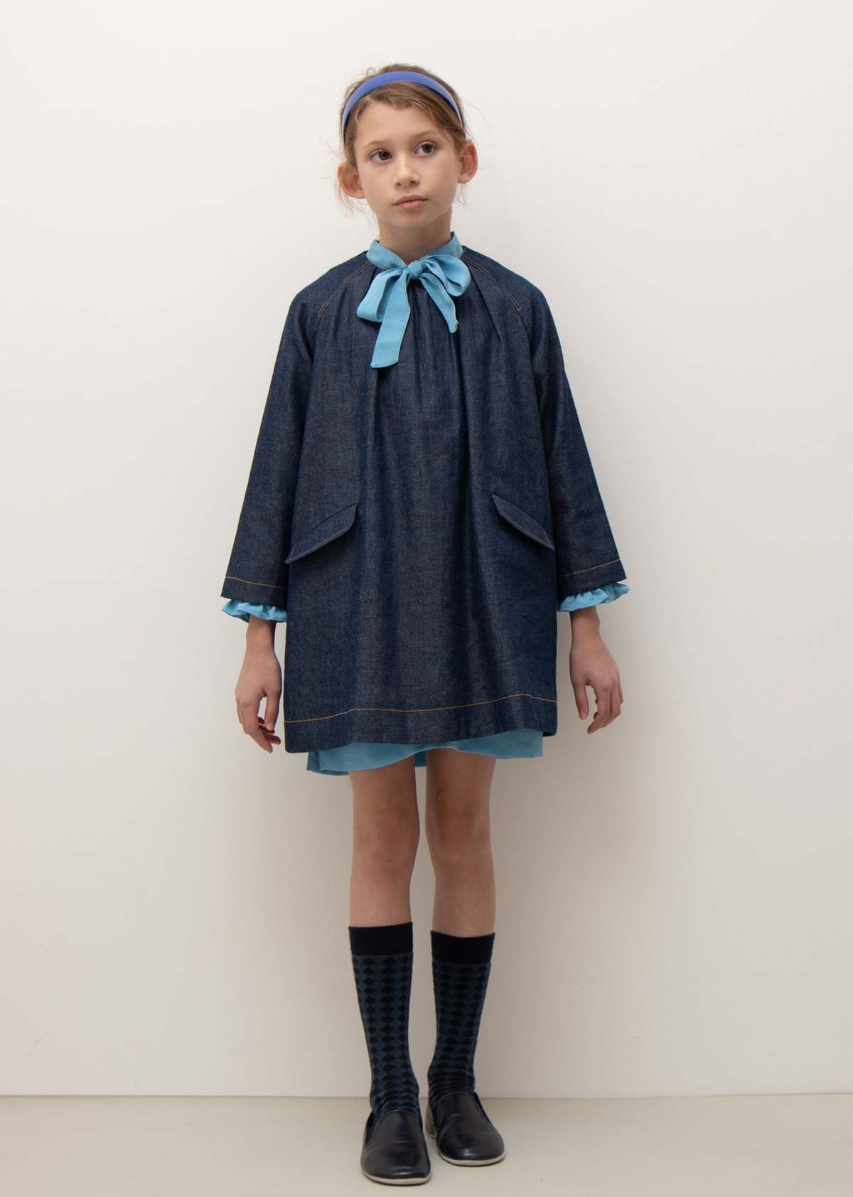 Kids Caramel MALIKA GIRL DRESS - MIDNIGHT BLUE - Image 2 of 5