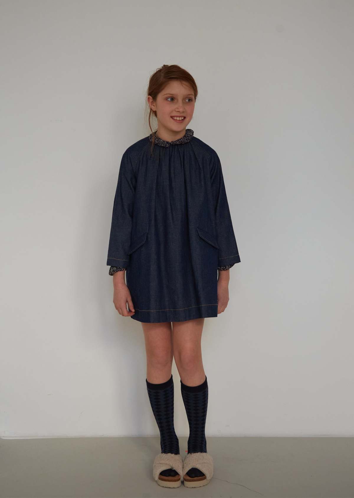 Kids Caramel MALIKA GIRL DRESS - MIDNIGHT BLUE - Image 5 of 5
