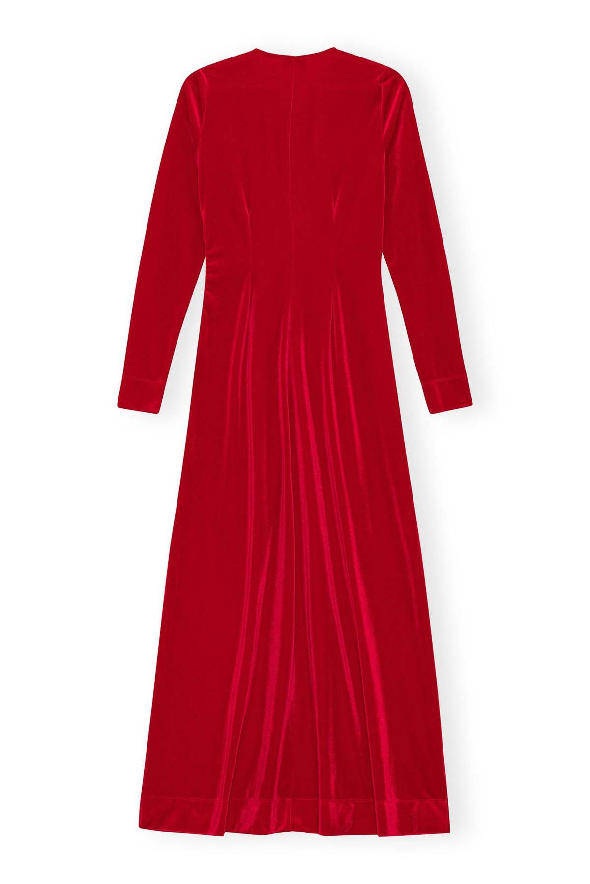 Ganni Velvet Jersey Twist Long Dress - Savvy Red | Garmentory