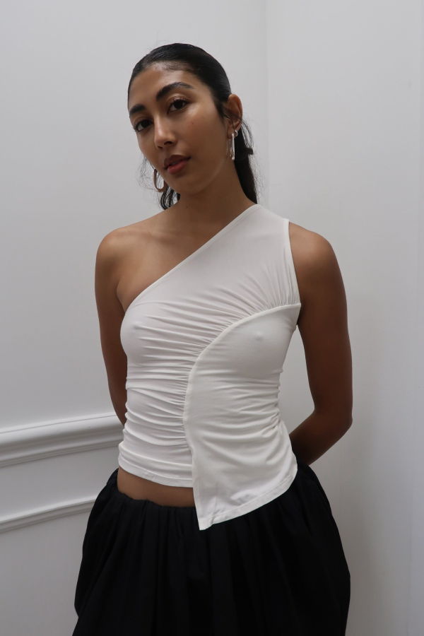 Belle The Label Sakae One Shoulder Top - White