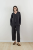 Wol Hide Rib Wide Leg Pant - Charcoal - Thumbnail 2