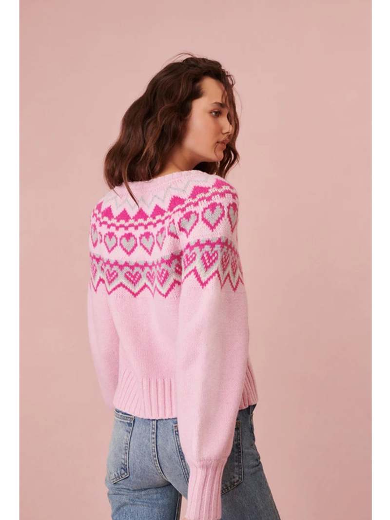 Womens Sweaters Love Shack Fancy Pink Sweater LoveShackFancy