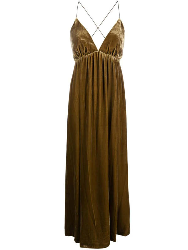 Zimmermann Sensory Velvet Dress - Olive | Garmentory