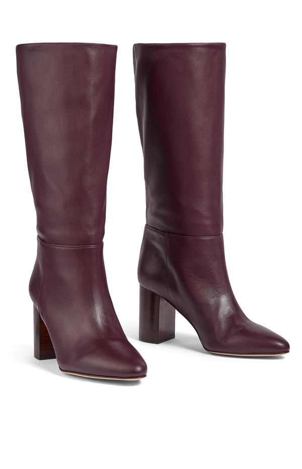 LK Bennett BROGAN KNEE BOOTS Wine