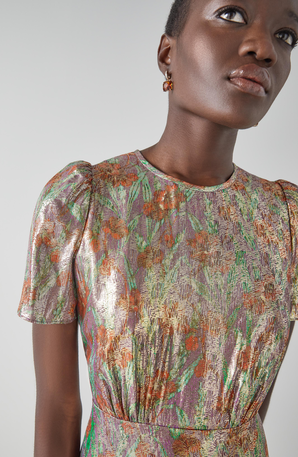 LK Bennett Boyd Dress - Floral Metallic | Garmentory