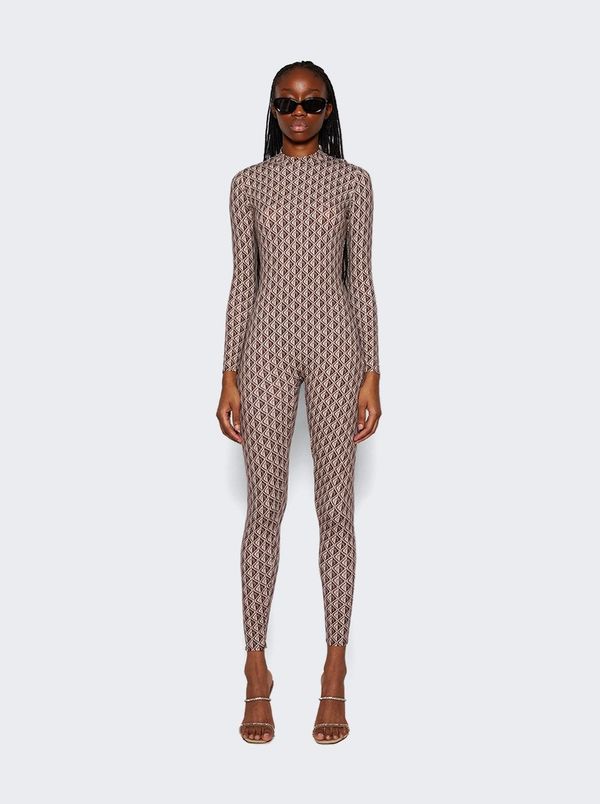 MARINE SERRE Moon Diamant Jumpsuit - Beige | Garmentory