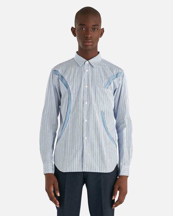 Comme des Garcons Homme Deux Stripe Printed Shirt - Blue | Garmentory