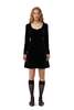 Ganni Velvet Jersey Mini Dress - Black - Thumbnail 2