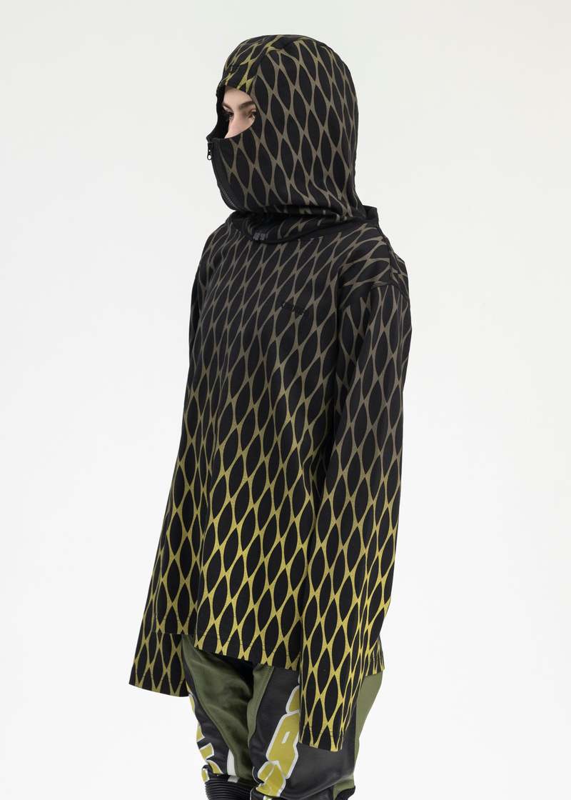 Kusikohc Mask Ls T-shirt - Black Chain Print