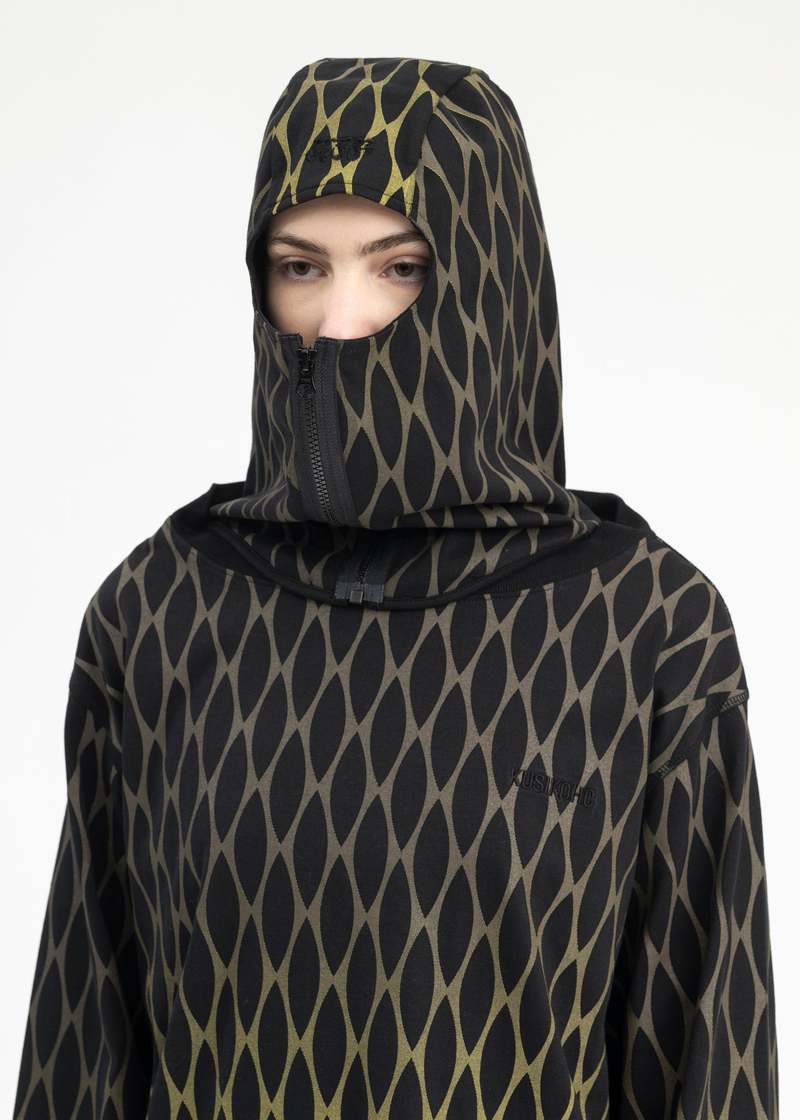 Kusikohc Mask Ls T-shirt - Black Chain Print