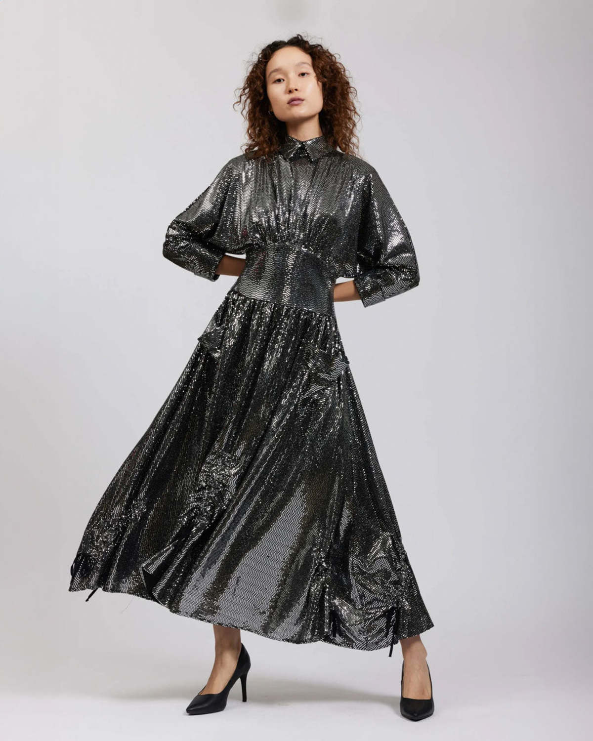 BATSHEVA Goldie Dress - Silver Sequin - Image 2 of 5