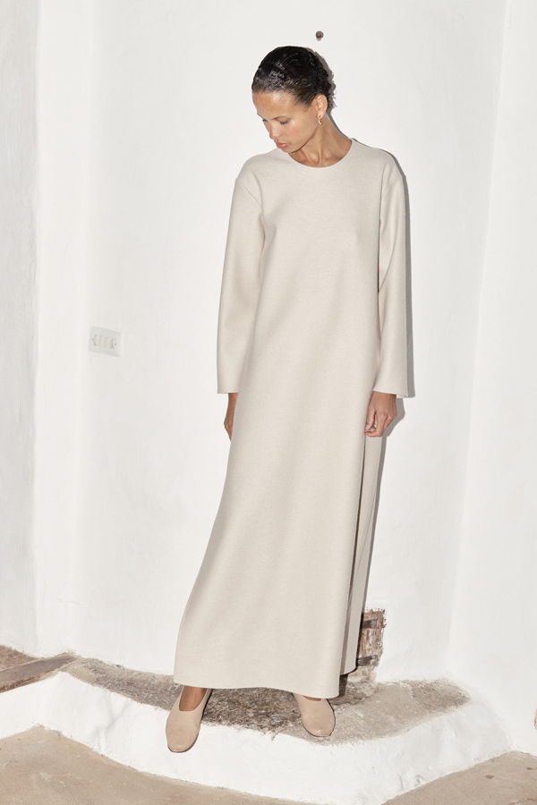 Datura Boiled Wool Ava Dress - Oat