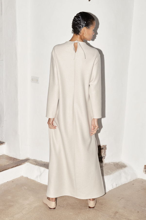 Datura Boiled Wool Ava Dress - Oat