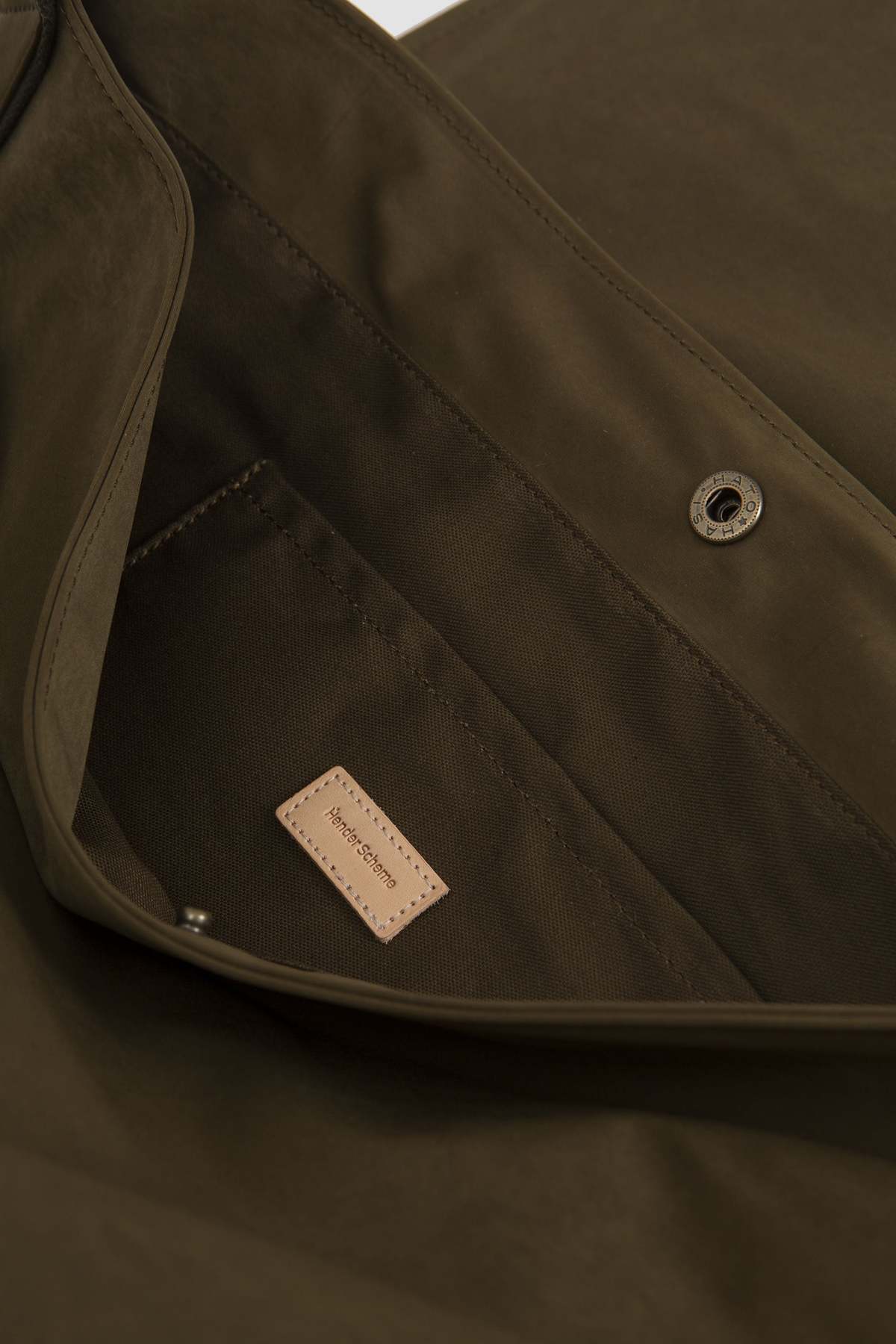 Hender Scheme Flap Shoulder Big Bag - Khaki | Garmentory