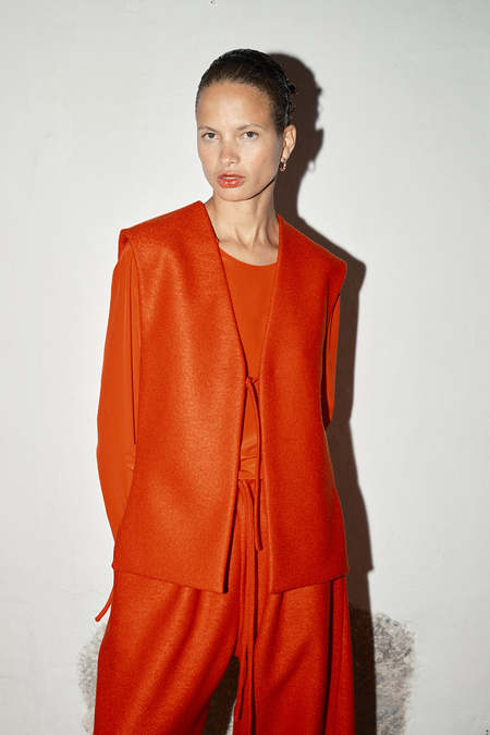 Camiel Fortgens Spencer Vest - Red Melange | Garmentory