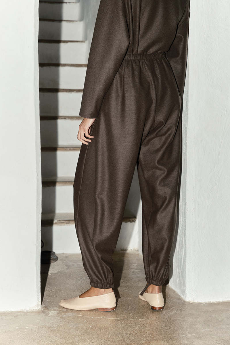 Datura Mocha Boiled Wool Kendo Pants