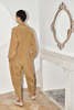 Datura Silk Ren Jumpsuit - Tan - Thumbnail 5