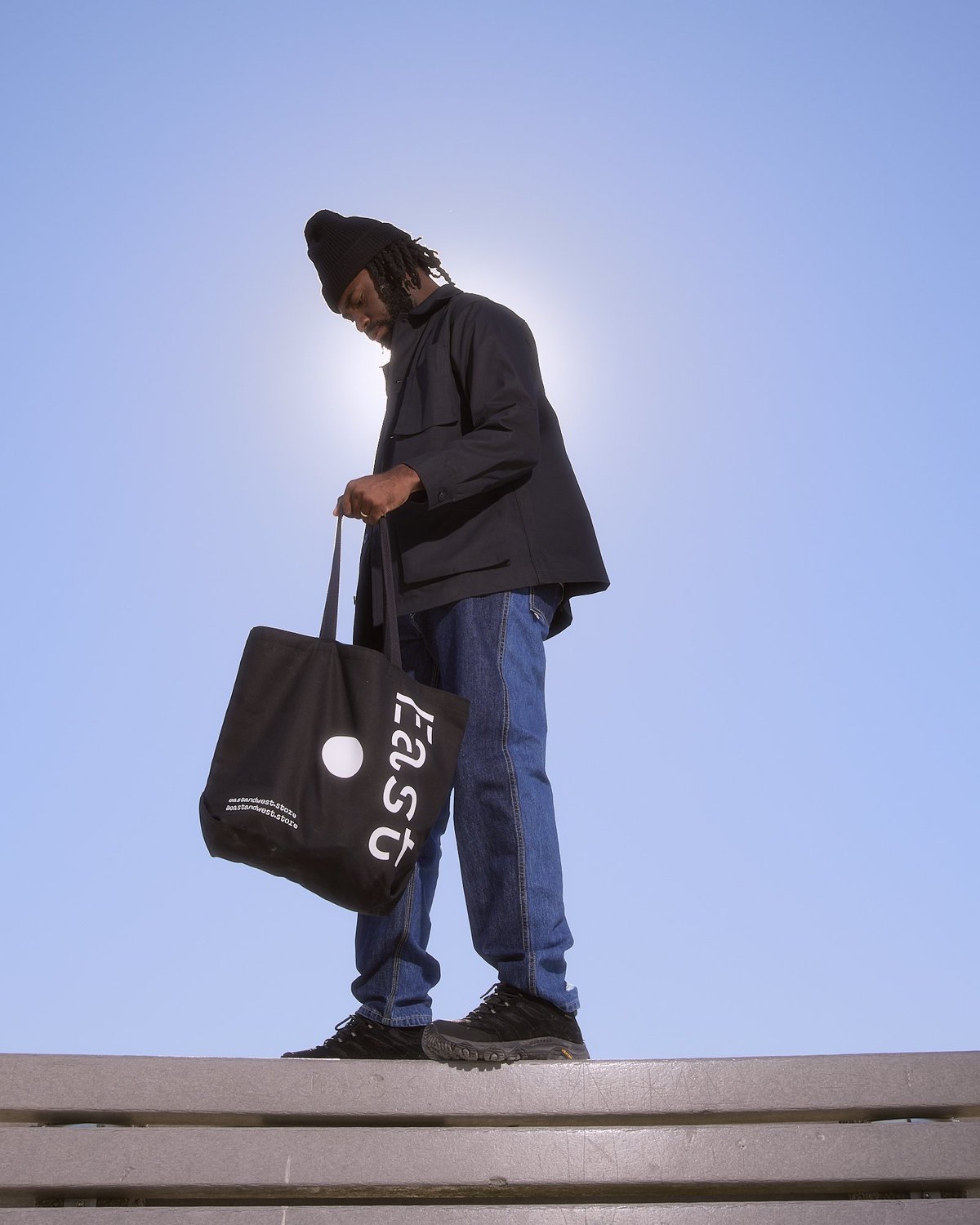 East + West Shop Tote Bag - Black | Garmentory